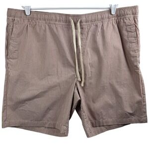 Banana Republic Men's‎ Deck Shorts XXL Red Stripe Cotton Blend Drawstring Casual